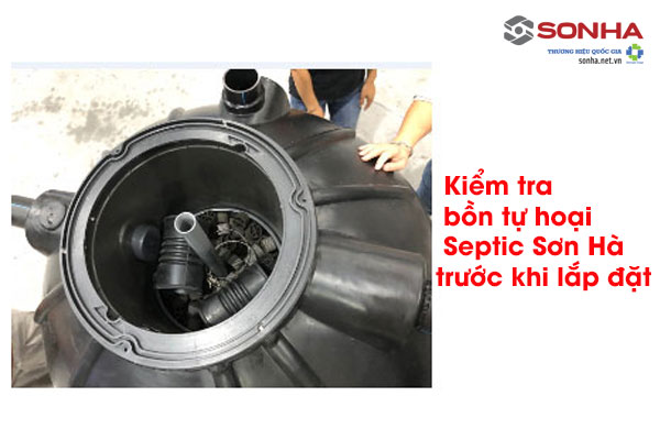 Kiểm tra bồn nhựa Sơn Hà trước khi lắp đặt