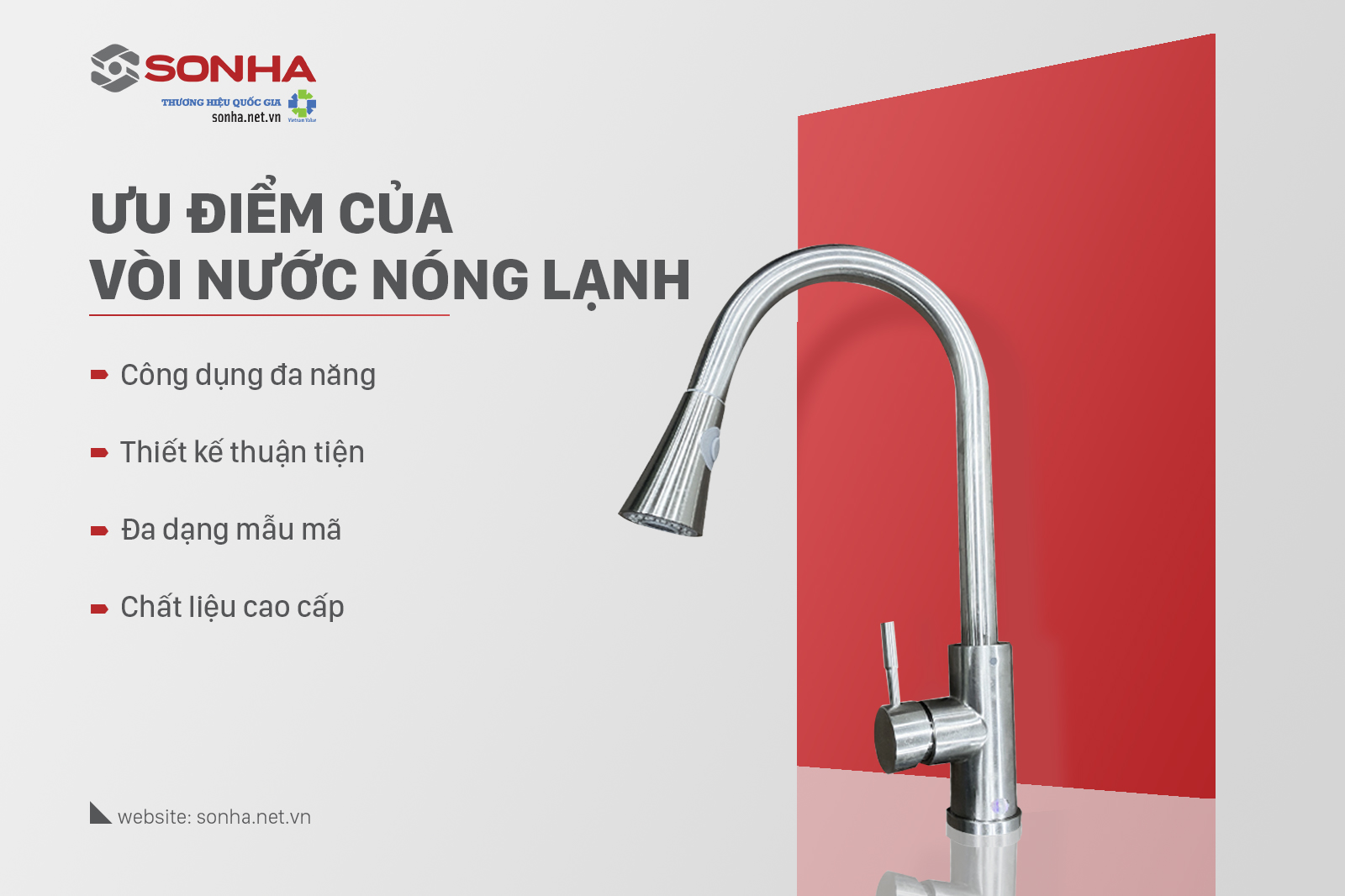 Ưu điểm của vòi nước nóng lạnh