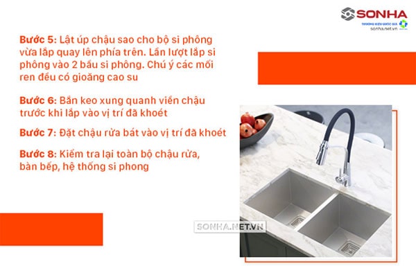 Lắp đặt bồn rửa chén âm