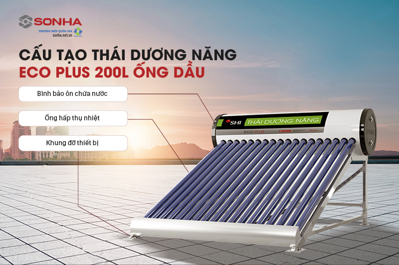 cấu tạo thái dương năng sơn hà eco plus 200l