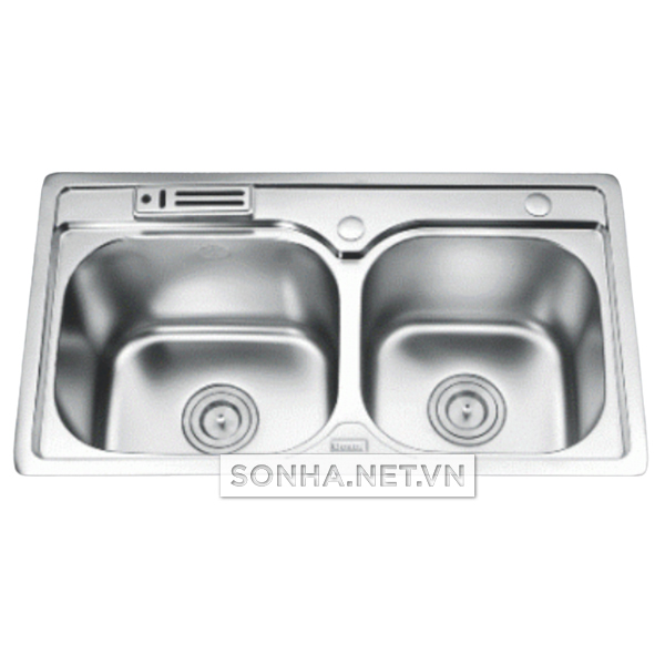 Chậu Gorlde Inox cao cấp 2 hố -5812 (830 x 440 x 230 mm)