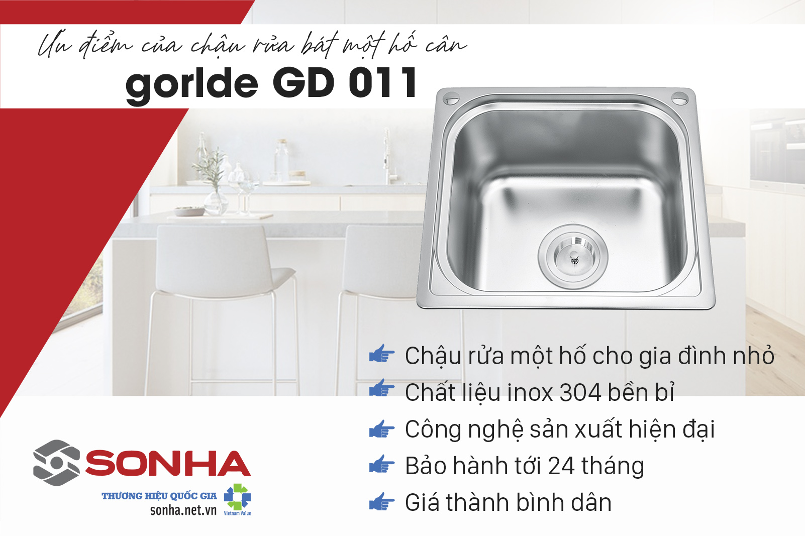 Hình ảnh chậu rửa bát Gorlde GD 011