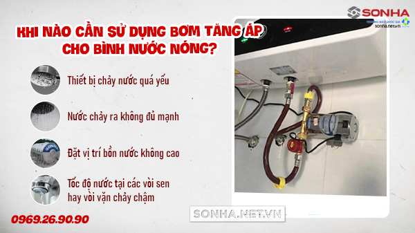 Khi nào cần sử dụng bơm tăng áp cho bình nước nóng