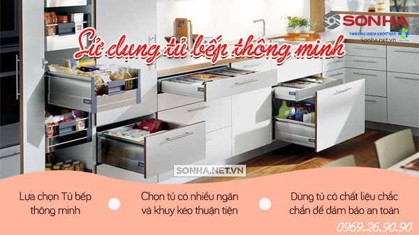 Sử dụng tủ bếp thông minh