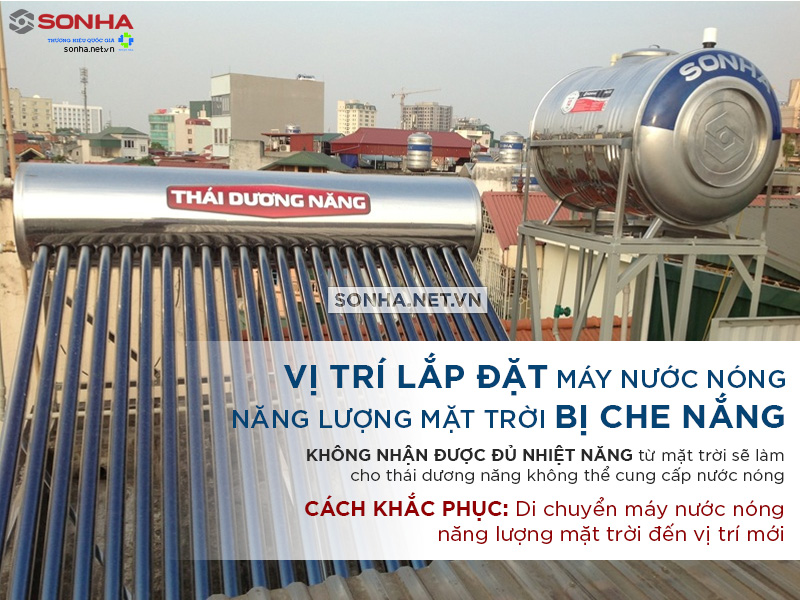 vị trí lắp đặt thái dương năng chen nắng