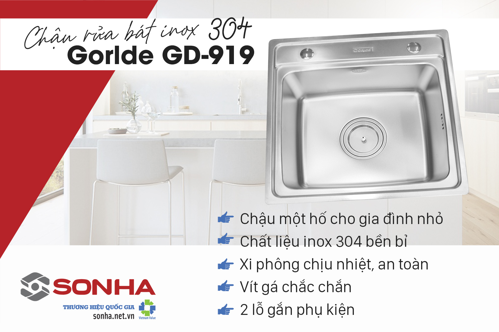 Ưu điểm nổi bật của chậu rửa bát Gorlde