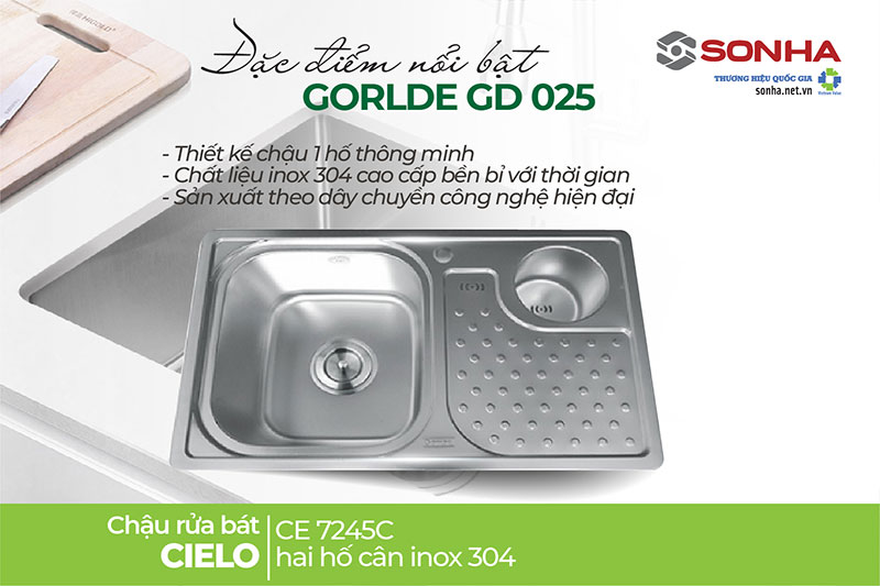 Ưu điểm bồn rửa chén Gorlde GD 025