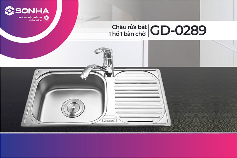 Chậu rửa bát 1 hố 1 bàn Gorlde GD-0289