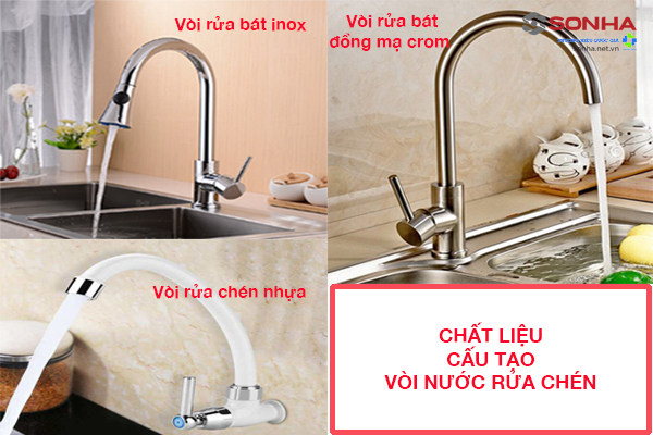 Chất liệu cấu tạo vòi rửa bát