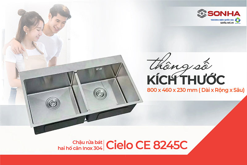 Thông số kích thước chậu Cielo CE 8245C