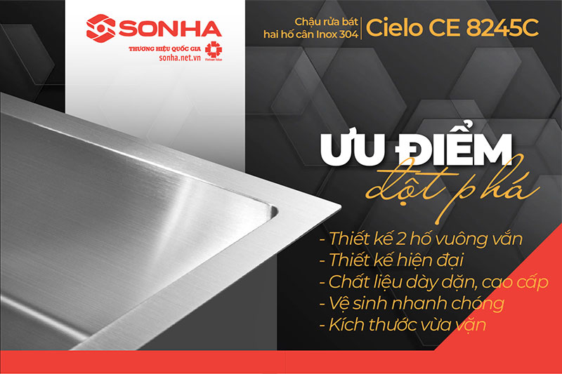 Ưu điểm chậu rửa bát Cielo CE 8245C