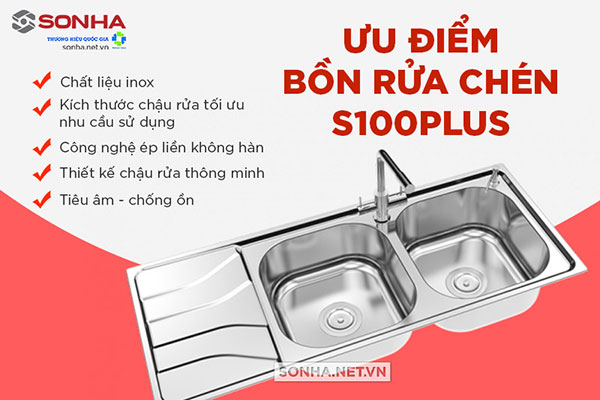 Bồn rửa chén Sơn Hà S100 Plus sở hữu 5 ưu điểm vượt trội