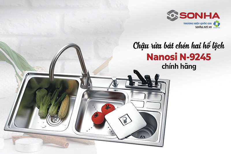 Bồn rửa chén đôi Nanosi N-9245