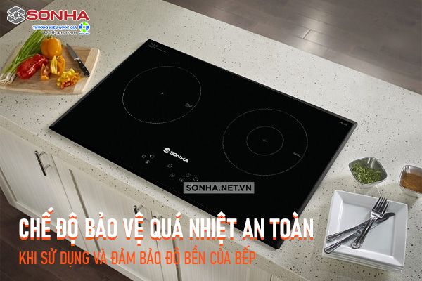 Sử dụng bếp điện từ đôi Sơn Hà SHK-8221 an toàn với chế độ bảo vệ nhiệt