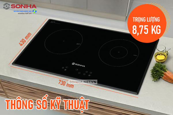 Thông số kỹ thuật của bếp điện từ đôi Sơn Hà SHK-8221