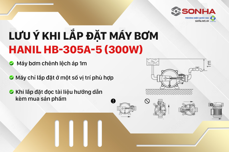 Lưu ý khi lắp đặt máy bơm