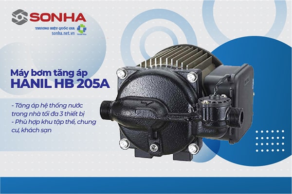 Máy bơm tăng áp điện tử Hanil HB 205A