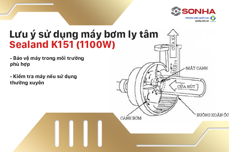 Lưu ý trong việc bảo quản và sử dụng bơm ly tâm Sealand K151