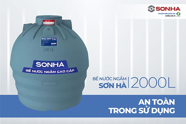 Bể nước ngầm Sơn Hà 2000L an toàn khi sử dụng