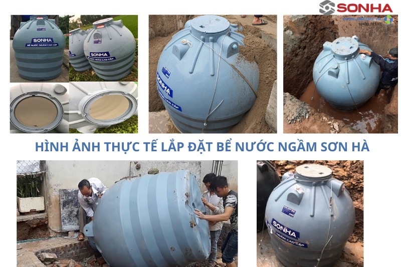 Hình ảnh thực tế lắp đặt bể nước ngầm Sơn Hà