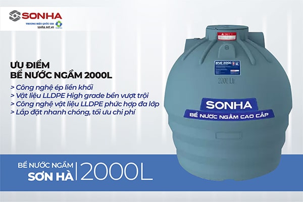 Ưu điểm bể ngầm Sơn Hà 2000L