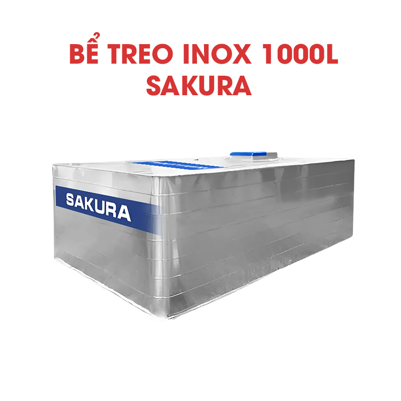 Bể nước vuông treo Inox 1000L Sakura