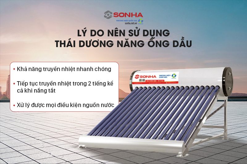 Lợi ích khi sử dụng thái dương năng ống dầu