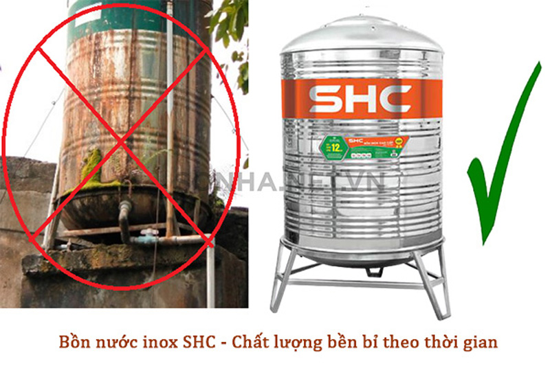 Bồn Inox SHC chống han gỉ siêu bền