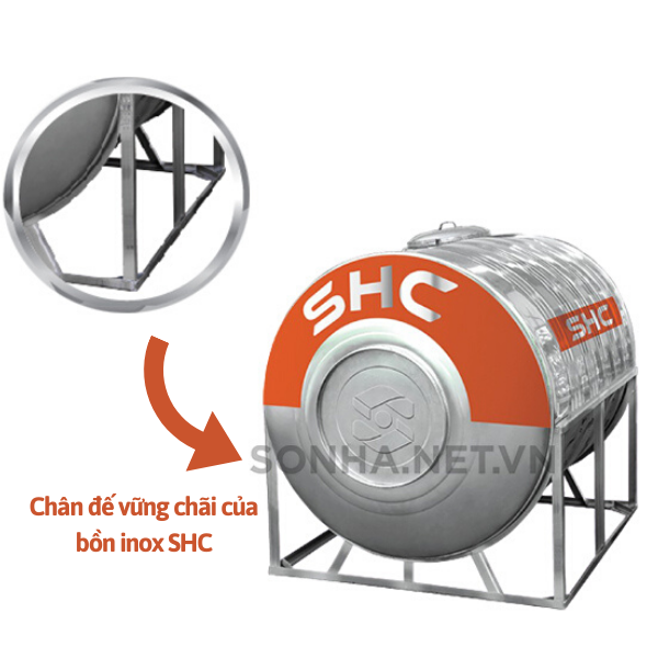 Bồn inox SHC có thiết kế chân đế vững chắc