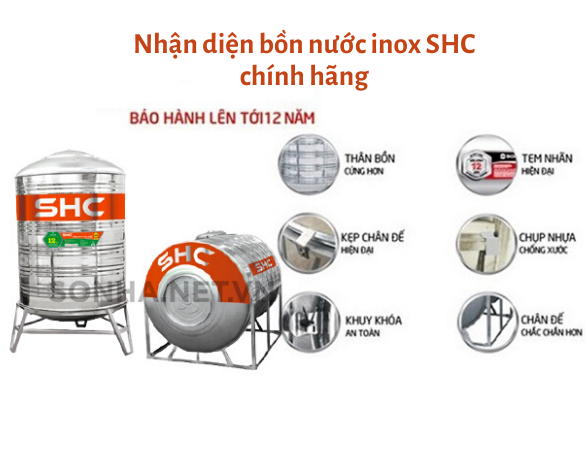 Nhận diện bồn nước Inox Sơn Hà chính hãng