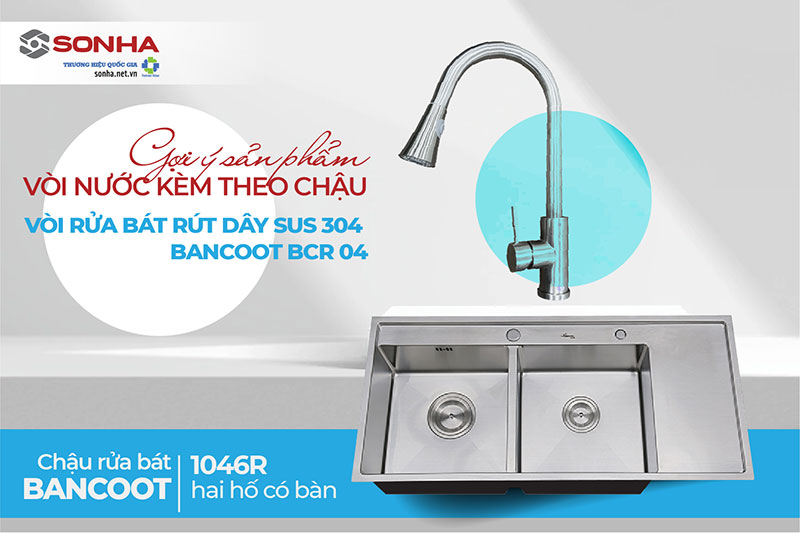 Chậu Bancoot 1046R và vòi Bancoot Bcr04