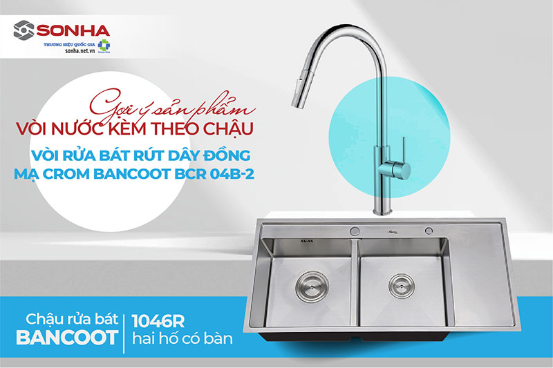 Lắp chậu Bancoot 1046R và vòi Bancoot BCR04-B2