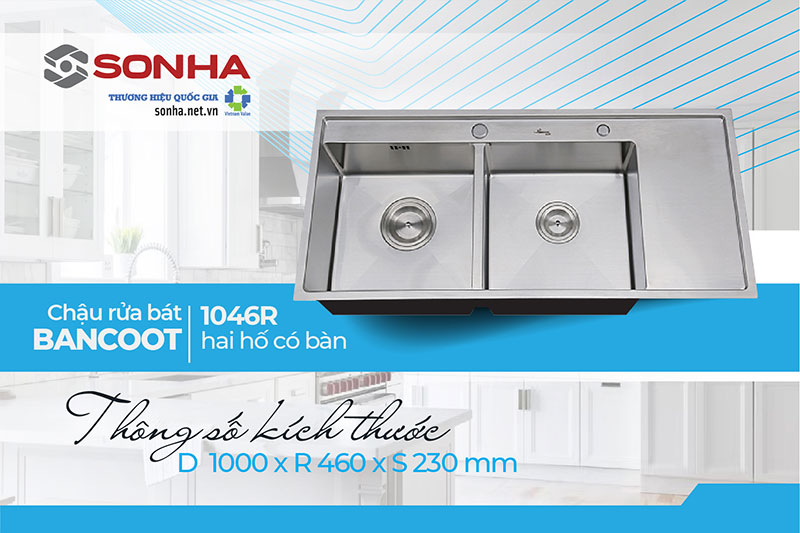 Thông số kỹ thuật chậu rửa bát Bancoot 1046R