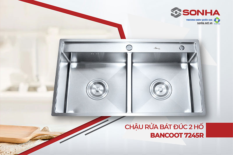 Chậu rửa bát 2 hố Bancoot 7245R