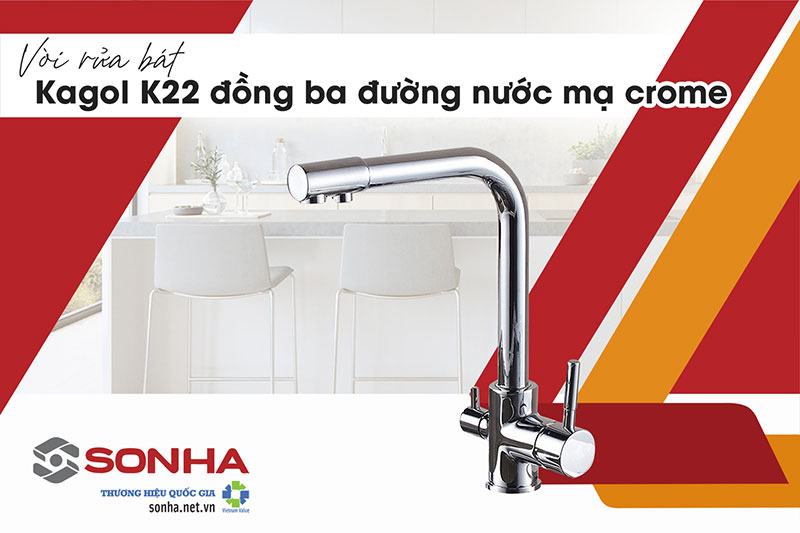 Bồn rửa chén 2 ngăn Cielo 01 và vòi Kagol K22