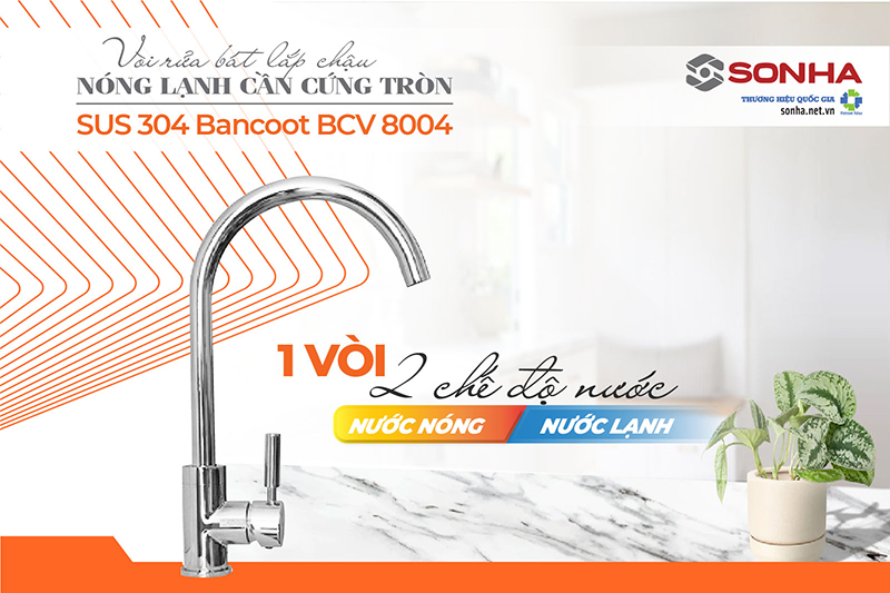 Vòi Bancoot BCV 8004 có 2 chế độ nóng lạnh