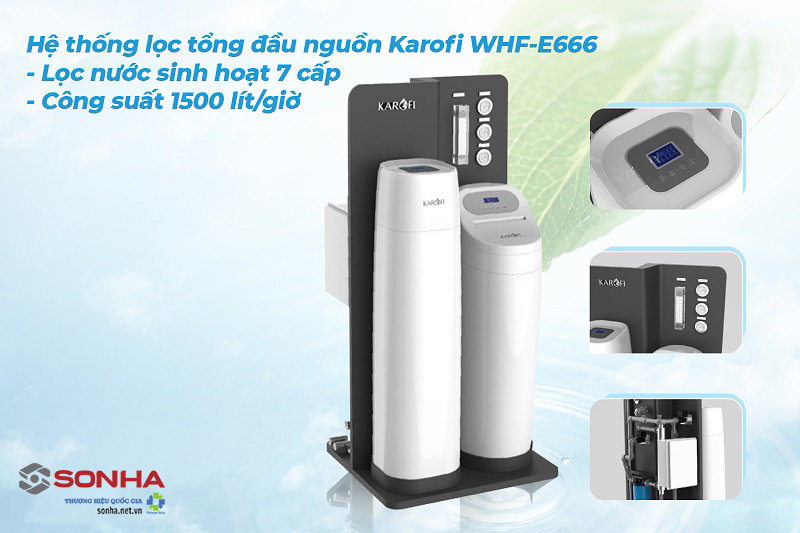 Công suất lọc đạt 1500 lít/giờ