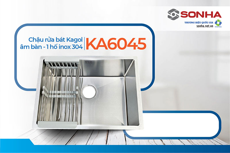 Chậu rửa bát 1 hố âm bàn Kagol KA6045