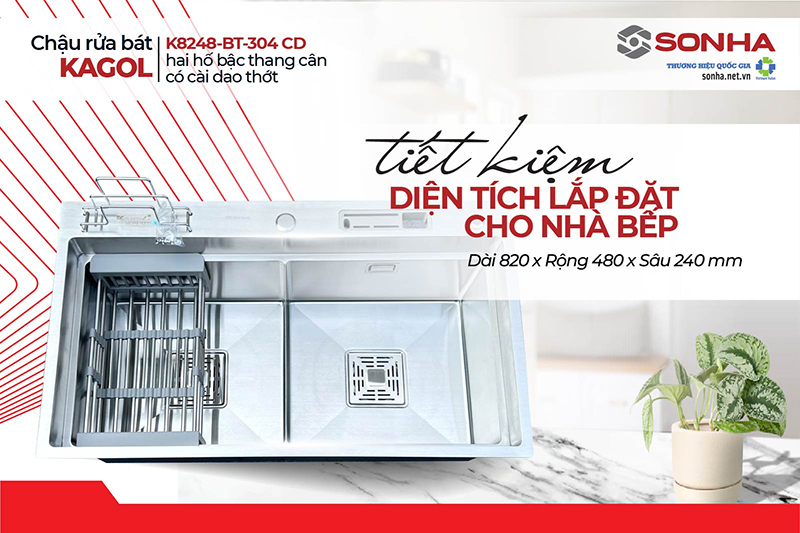 Chậu Kagol K8248-BT-304 CD tiết kiệm diện tích