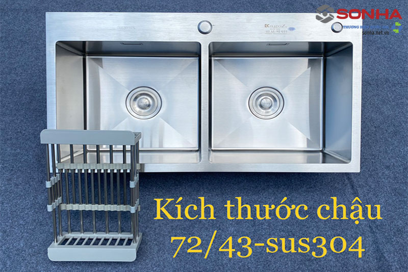 Hình ảnh thực tế chậu rửa bát inox Kagol K7243-304