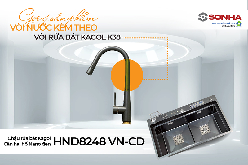 Chậu HND8248 VN-CD đi kèm vòi K38