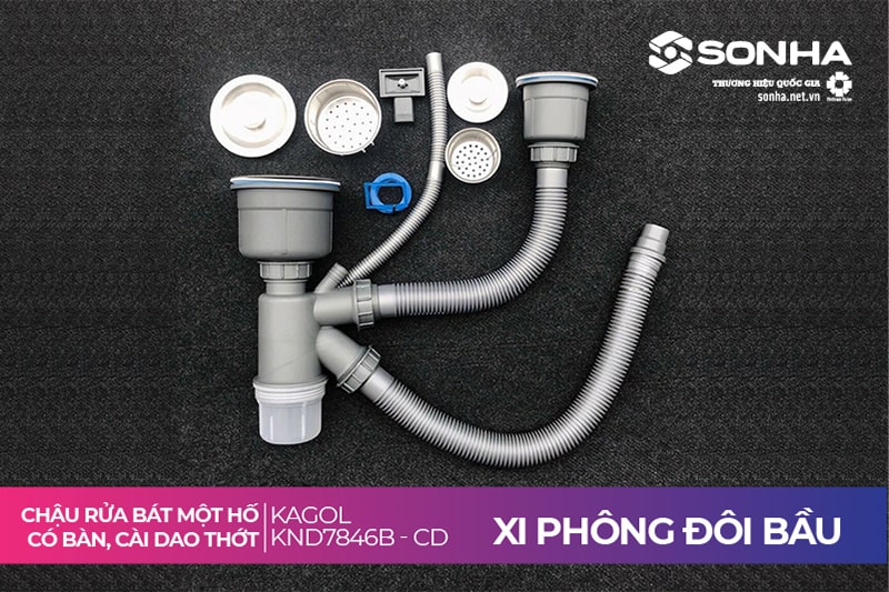 Xi phông chậu rửa chén Kagol KND7846B-CD