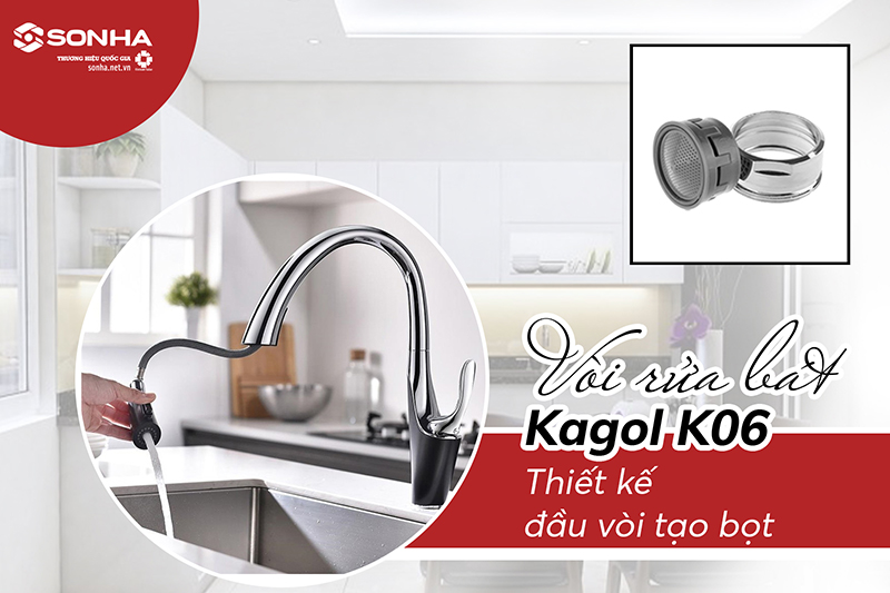 Đầu vòi Kagol K06 thiết kế tạo bọt