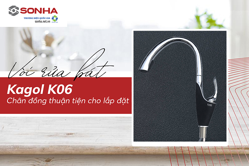 Vòi Kagol K06 thuận tiện lắp đặt