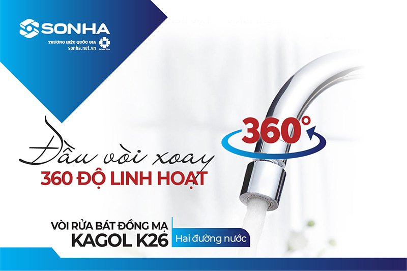 Đầu vòi Kagol K26 xoay 360 độ