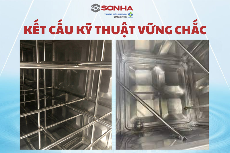 Bể ngầm inox SHG 4000L có kết cấu kỹ thuật vững chắc